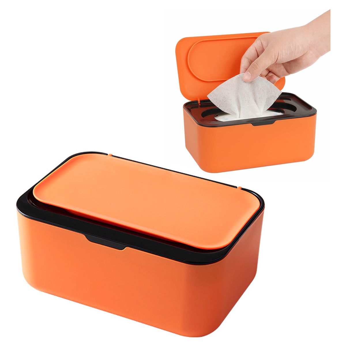 GENERICO - 19x13x7cm Organizador De Toallitas Húmedas-Naranja