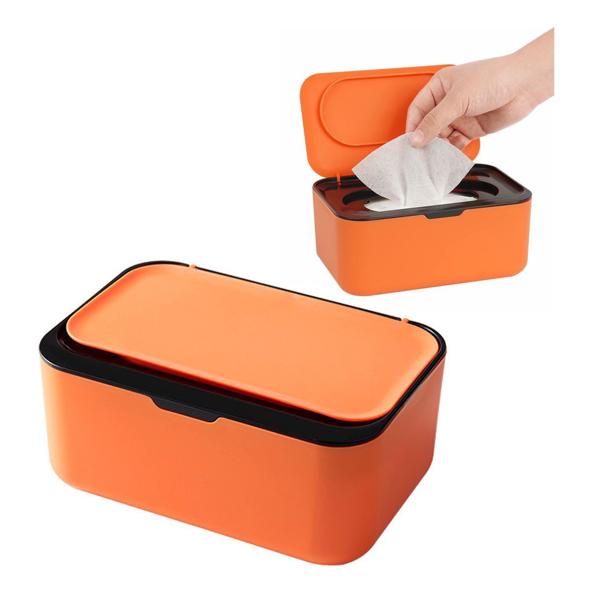 GENERICO - 19x13x7cm Organizador De Toallitas Húmedas-Naranja