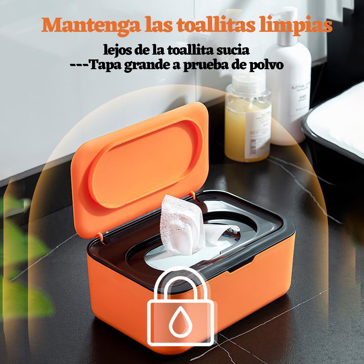 GENERICO - 19x13x7cm Organizador De Toallitas Húmedas-Naranja