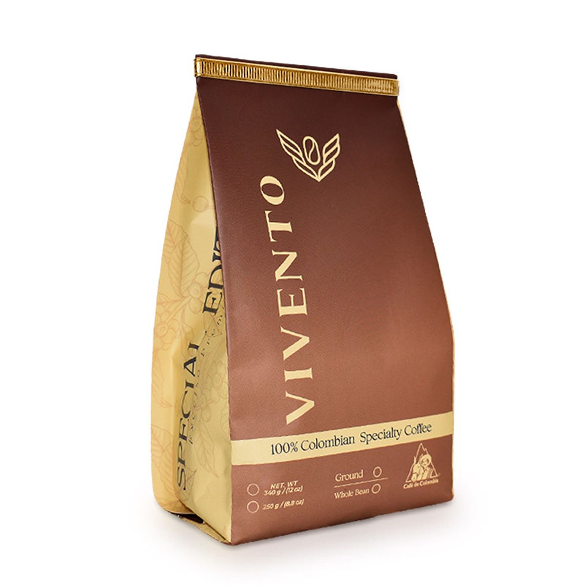 GENERICO - Café en Grano Colombiano bolsa de 340 g Vivento Edición Especial