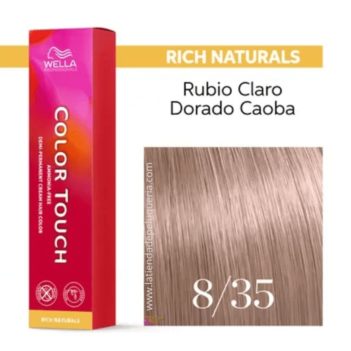 WELLA - Tinte Wella Color Touch 8.35 Rubio Claro Dorado Caoba 60ml