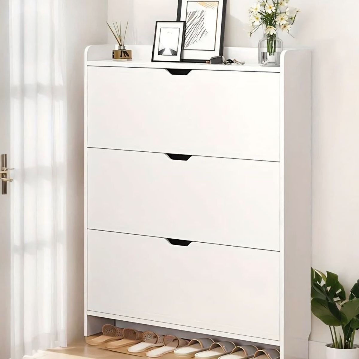 GENERICO - Zapatero de Madera Mueble Organizador de Zapatos Color Blanco