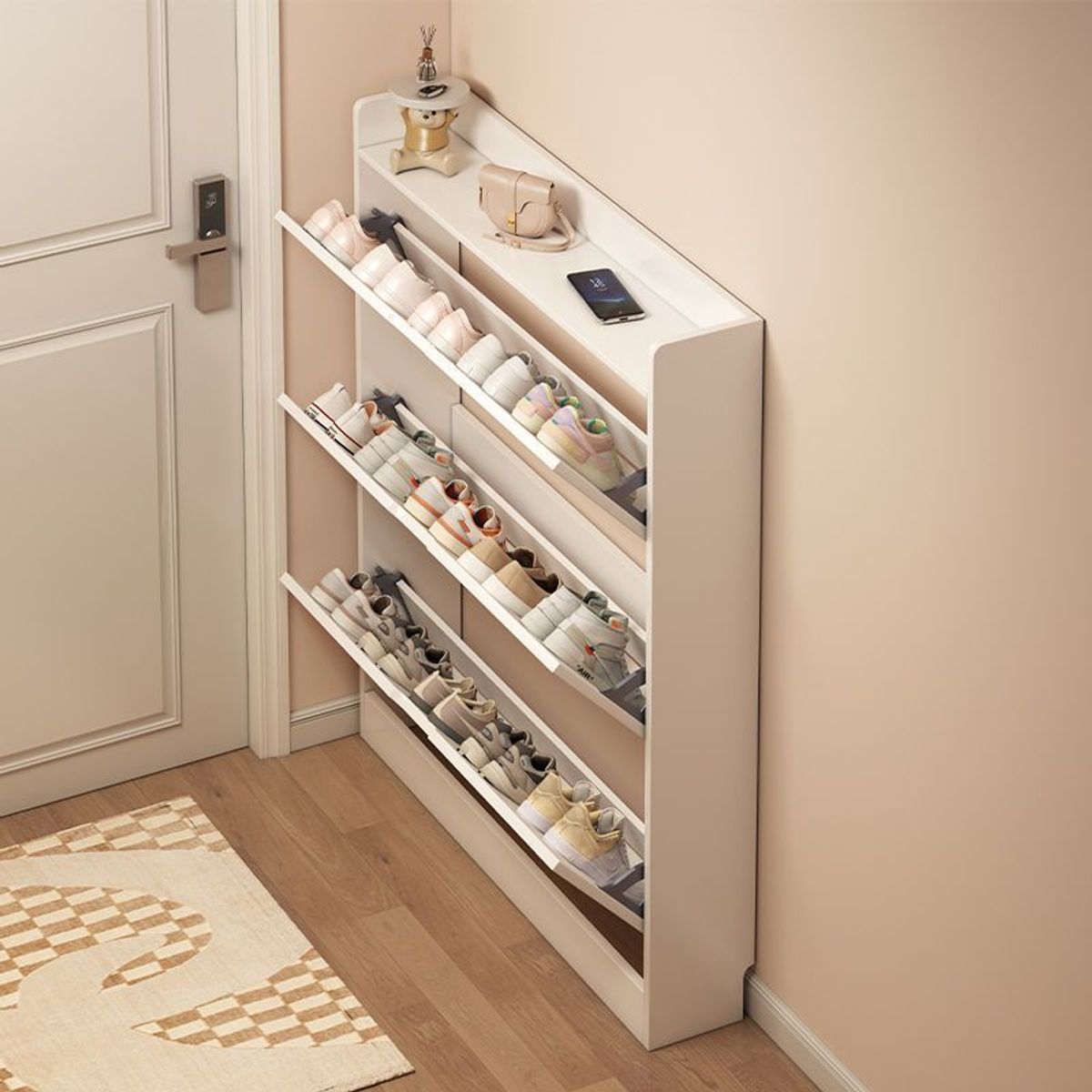 GENERICO - Zapatero de Madera Mueble Organizador de Zapatos Color Blanco