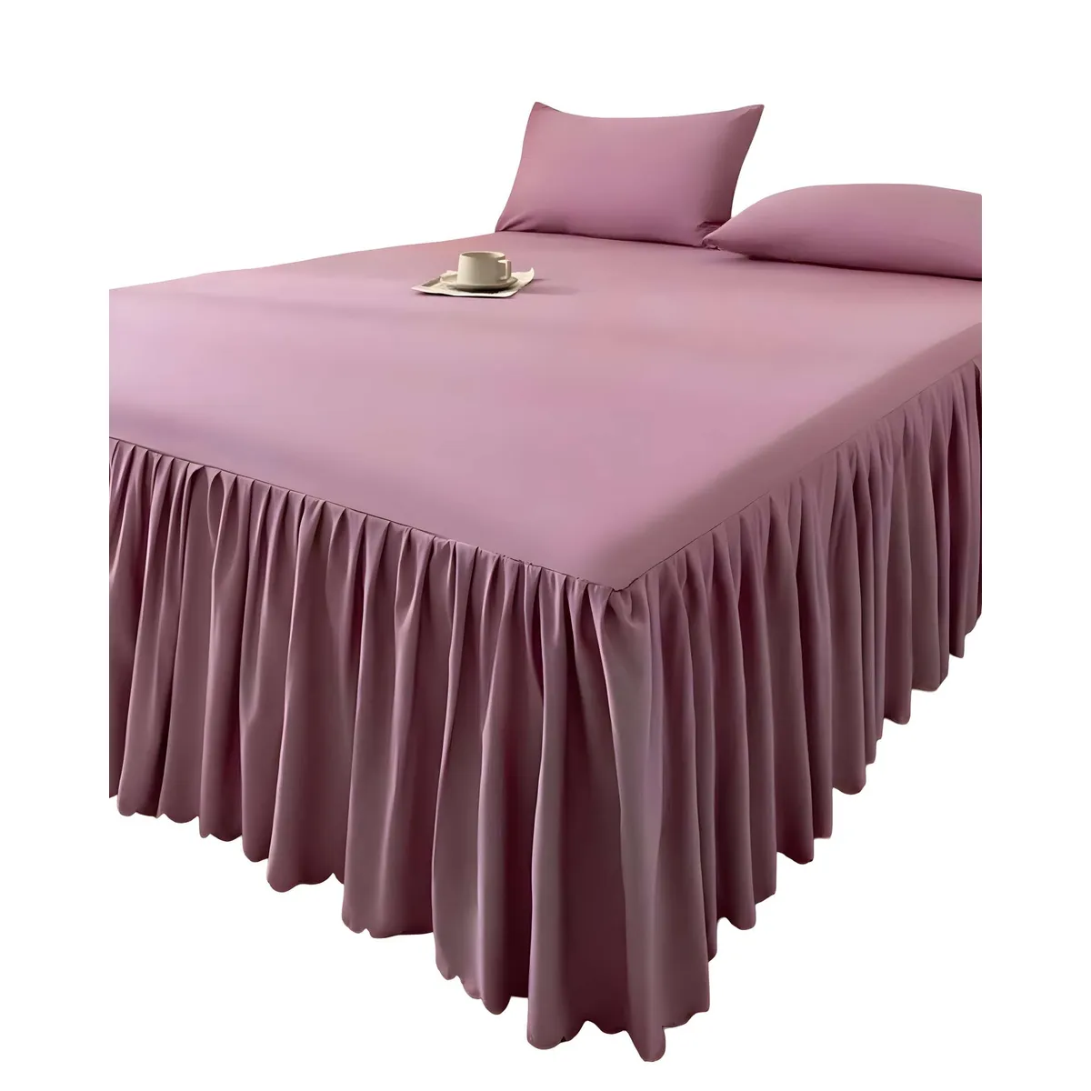GENERICO - FALDÓN DE CAMA PROTECTOR BASE DE CAMA PLAZA Y MEDIA 105X200 CM 03
