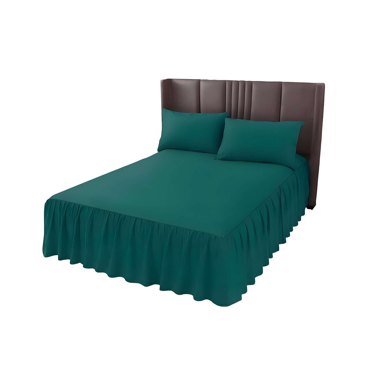 GENERICO - FALDÓN DE CAMA PROTECTOR BASE DE CAMA 2 PLAZAS 150X200 CM 07
