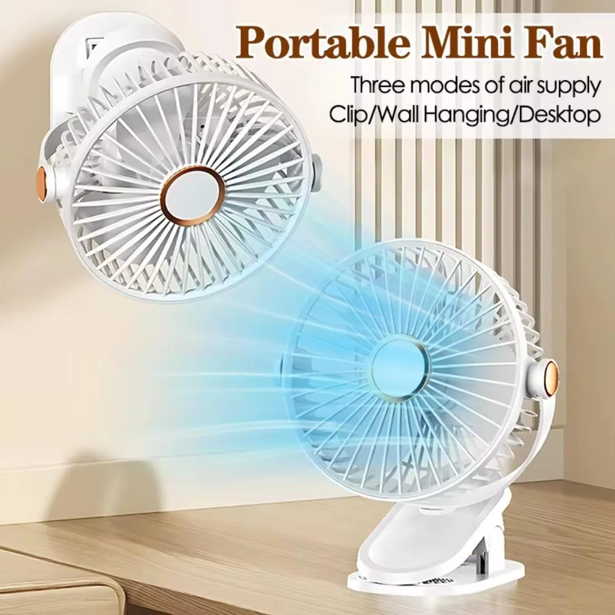 GENERICO - Ventilador 2 En 1 Recargable USB