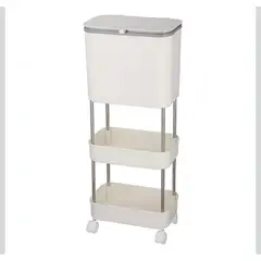 GENERICO - Organizador Para Cocina Y Estante Con Basurero Blanco