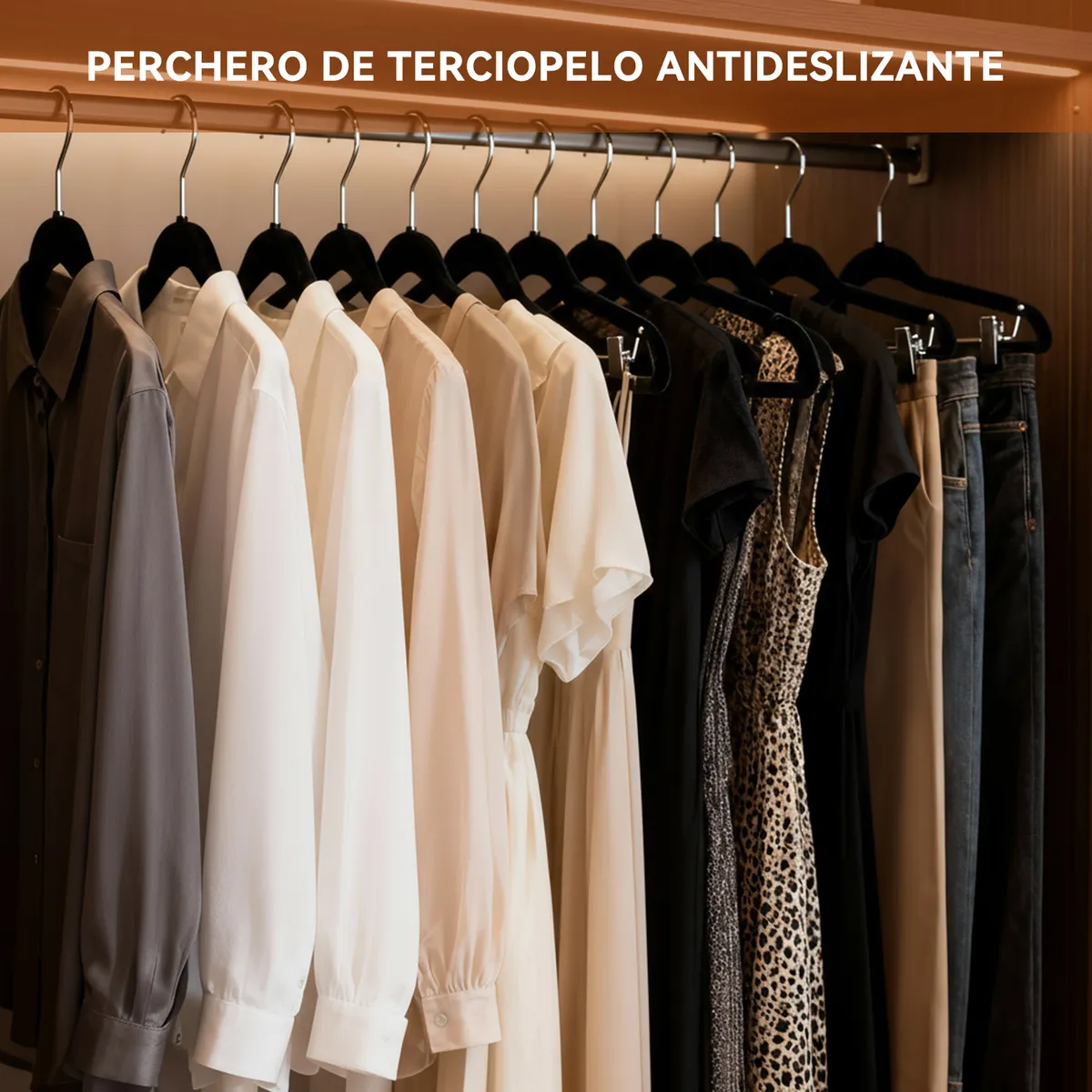 Set 60 Perchas de Terciopelo Antideslizantes Ahorra Espacio, marca VIDITA - Foto 2