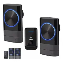 GENERICO - Timbre Inalámbrico Para Puerta Con 2 Receptores Impermeables