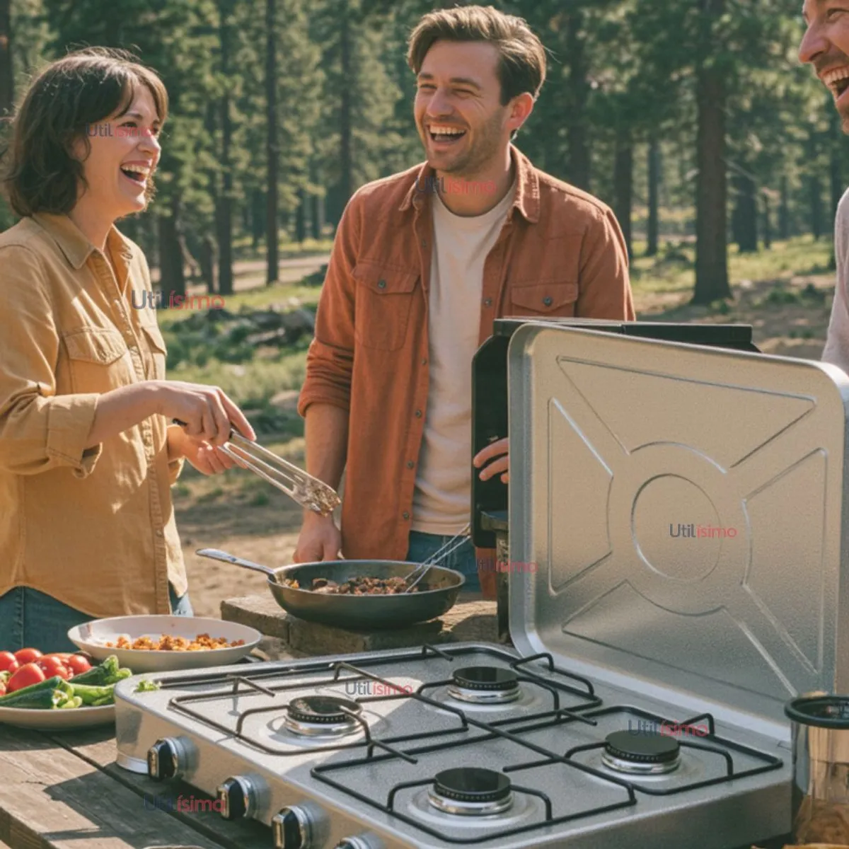 LINE - Cocina Encimera a Gas Licuado 4 Platos Cocinilla Gris