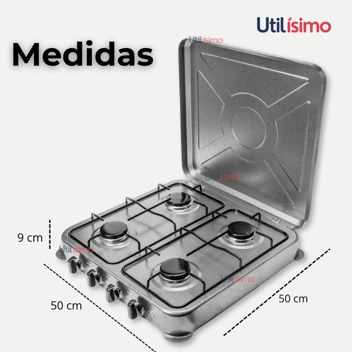 LINE - Cocina Encimera a Gas Licuado 4 Platos Cocinilla Gris