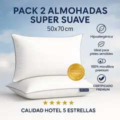 SPACE HOME - 2 pack Almohada para piel sensible Super suave Premium