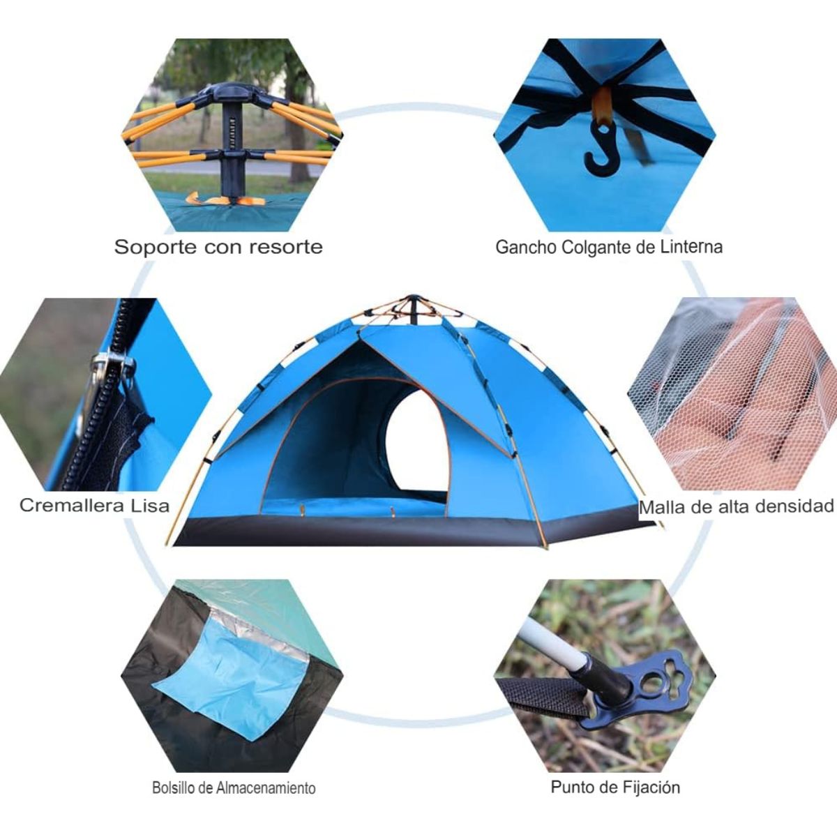 GENERICO - Carpa Azul Emergente 4 Persona 2x2 M