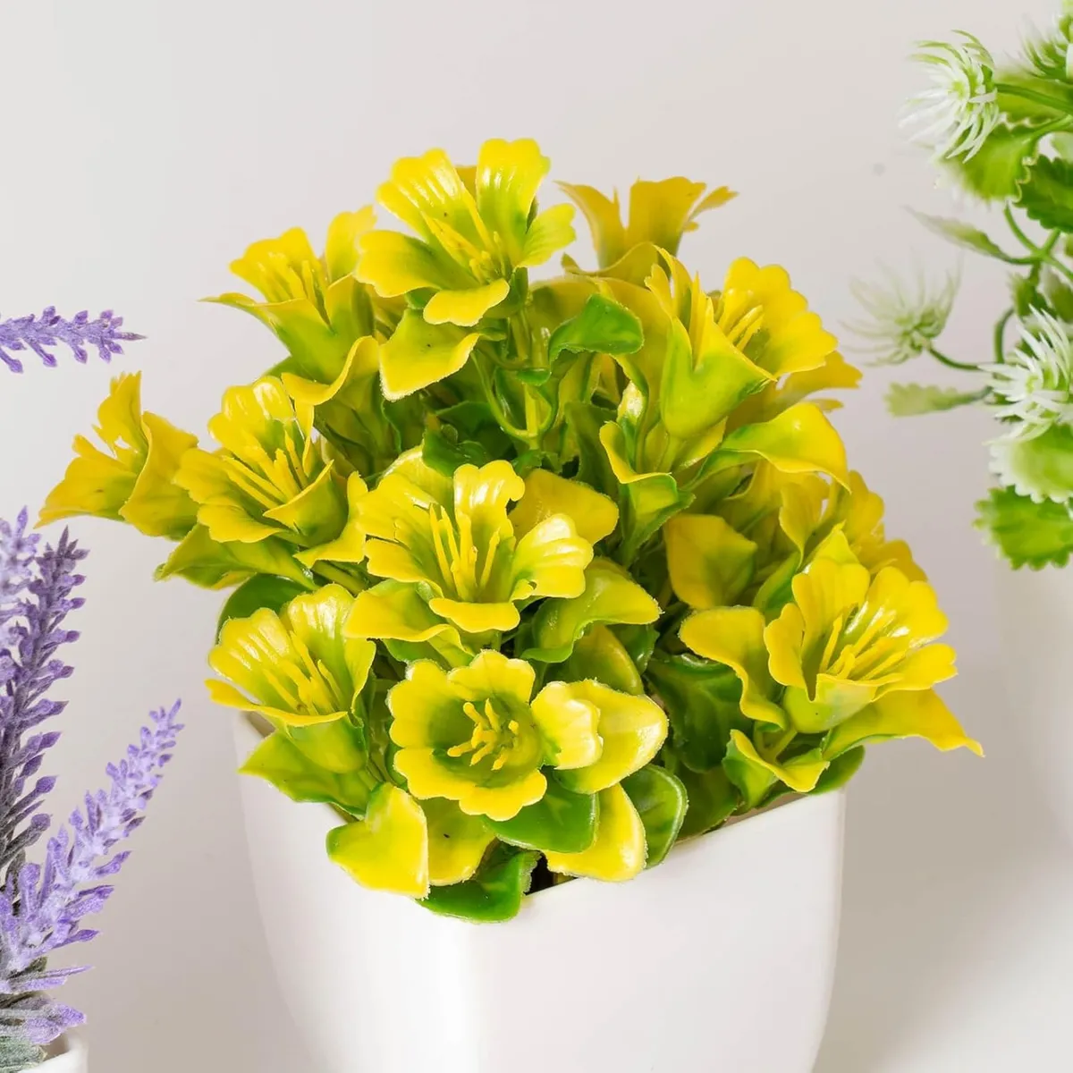 TATEE - Set 6 Plantas artificiales verdes en macetas