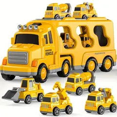 TATEE - Set 6+1 Vehículo de construcción de juguete para niños
