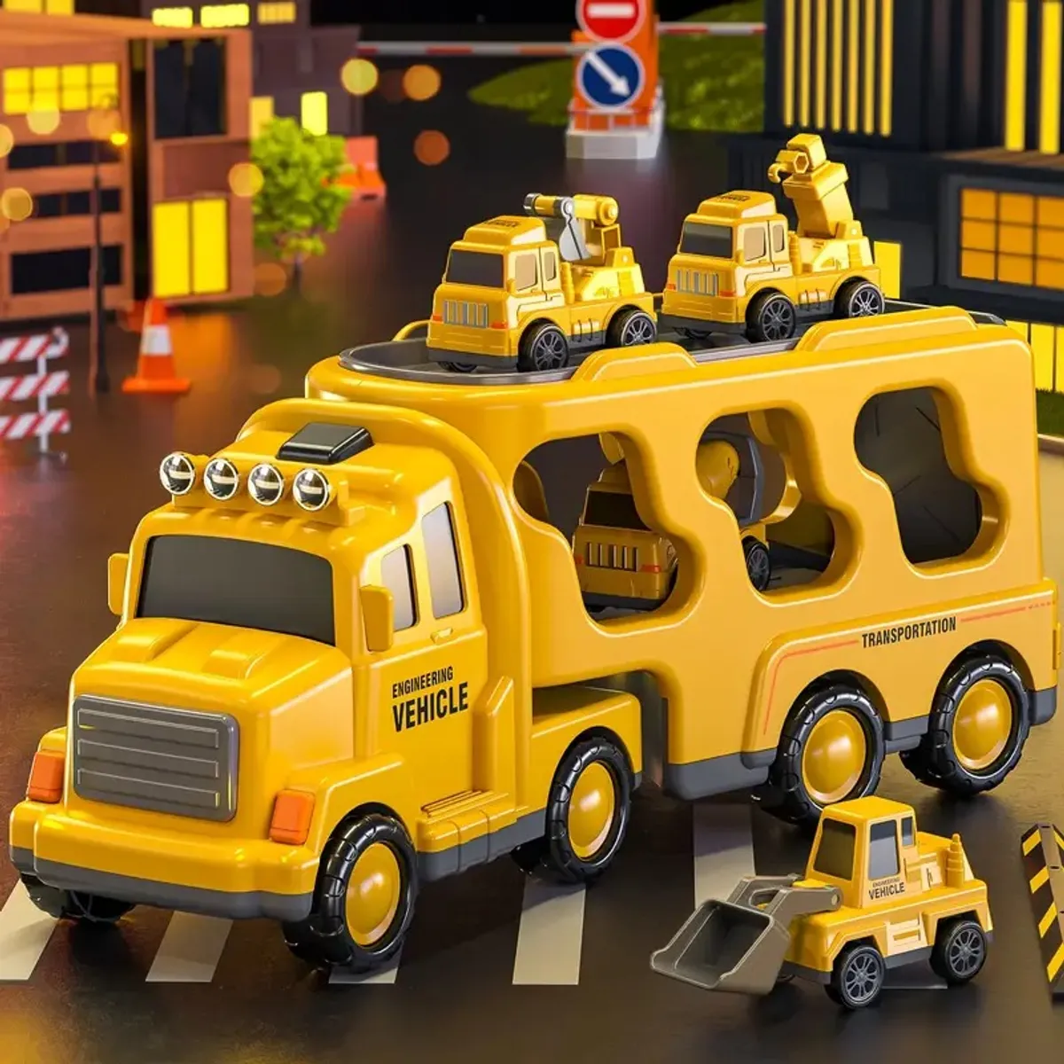 TATEE - Set 6+1 Vehículo de construcción de juguete para niños