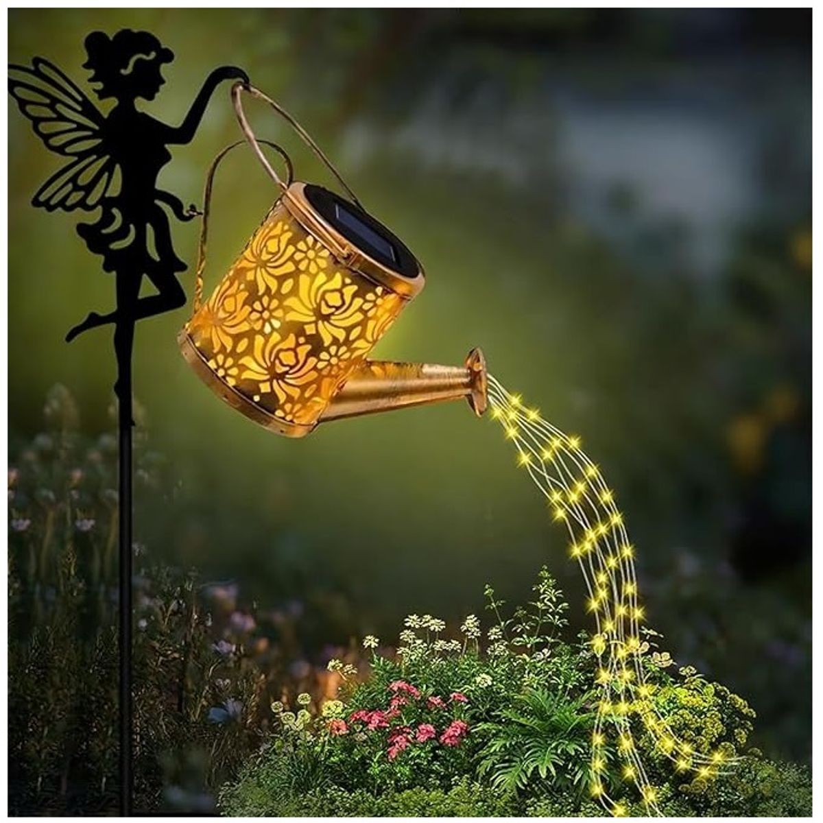 TATEE - Luz solar para hervidor Estilo de hada de las flores