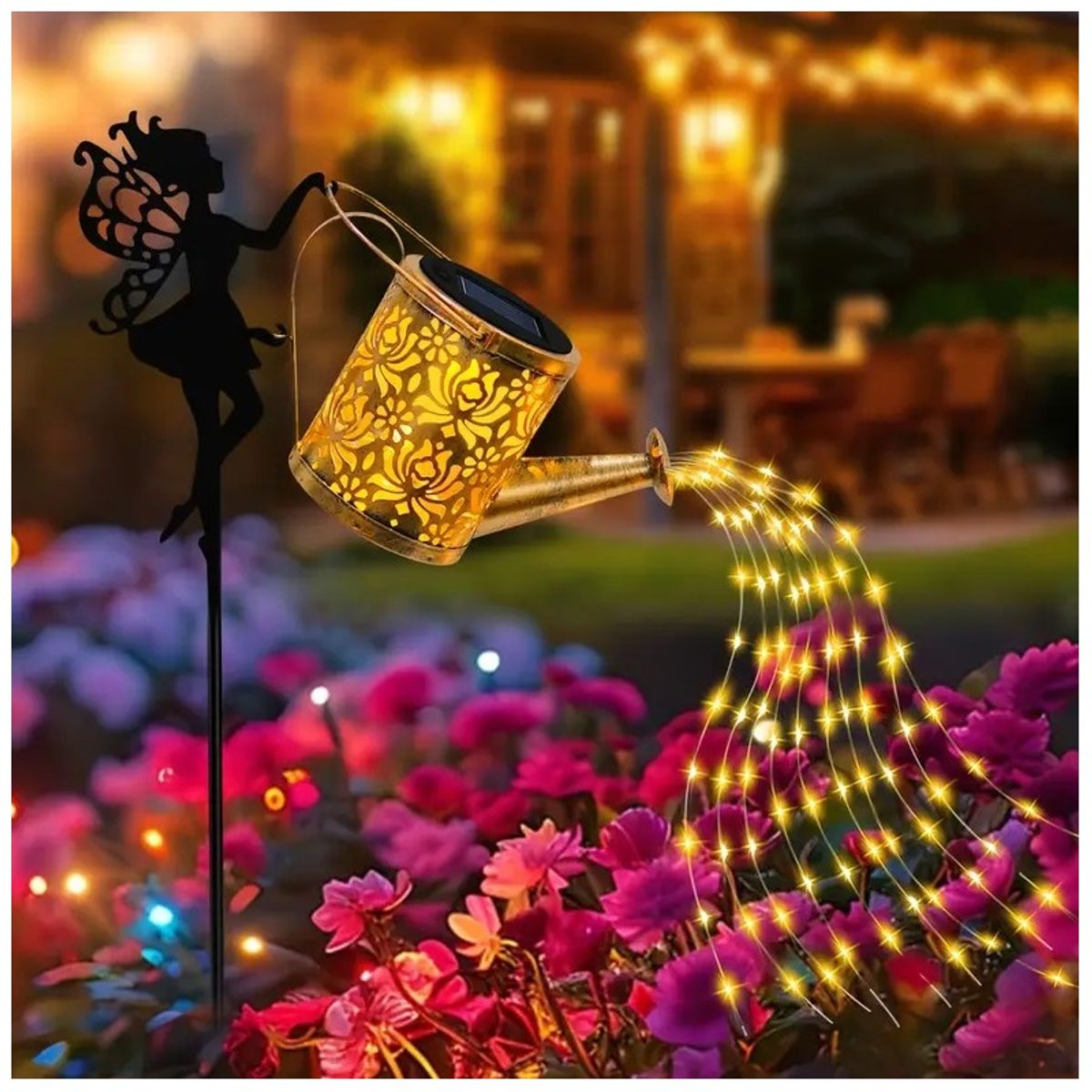 TATEE - Luz solar para hervidor Estilo de hada de las flores