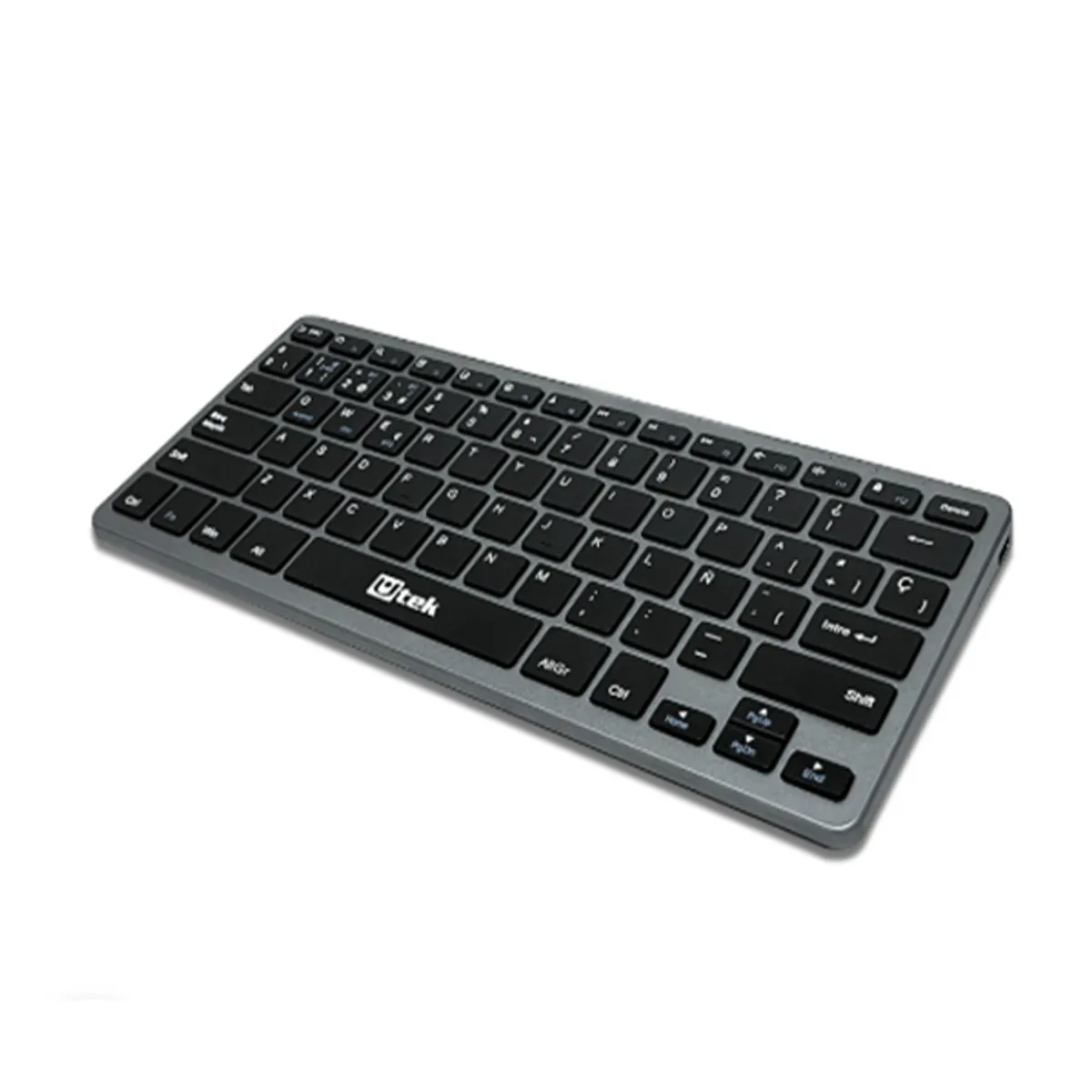 UTEK - Teclado Inalambrico 24ghz Y Bluetooth Recargable Utek Gris Oscuro Español Latino UT-KBBT2100