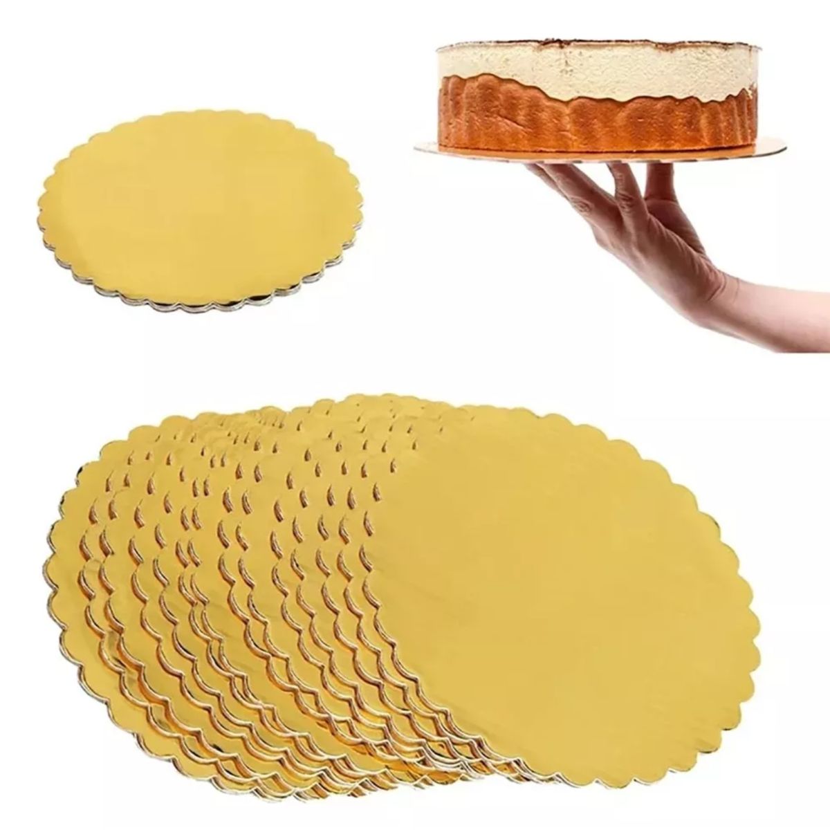 KINDA NICE - Set 12 Bandeja Base Redonda Torta Pastel Carton 25 Cm