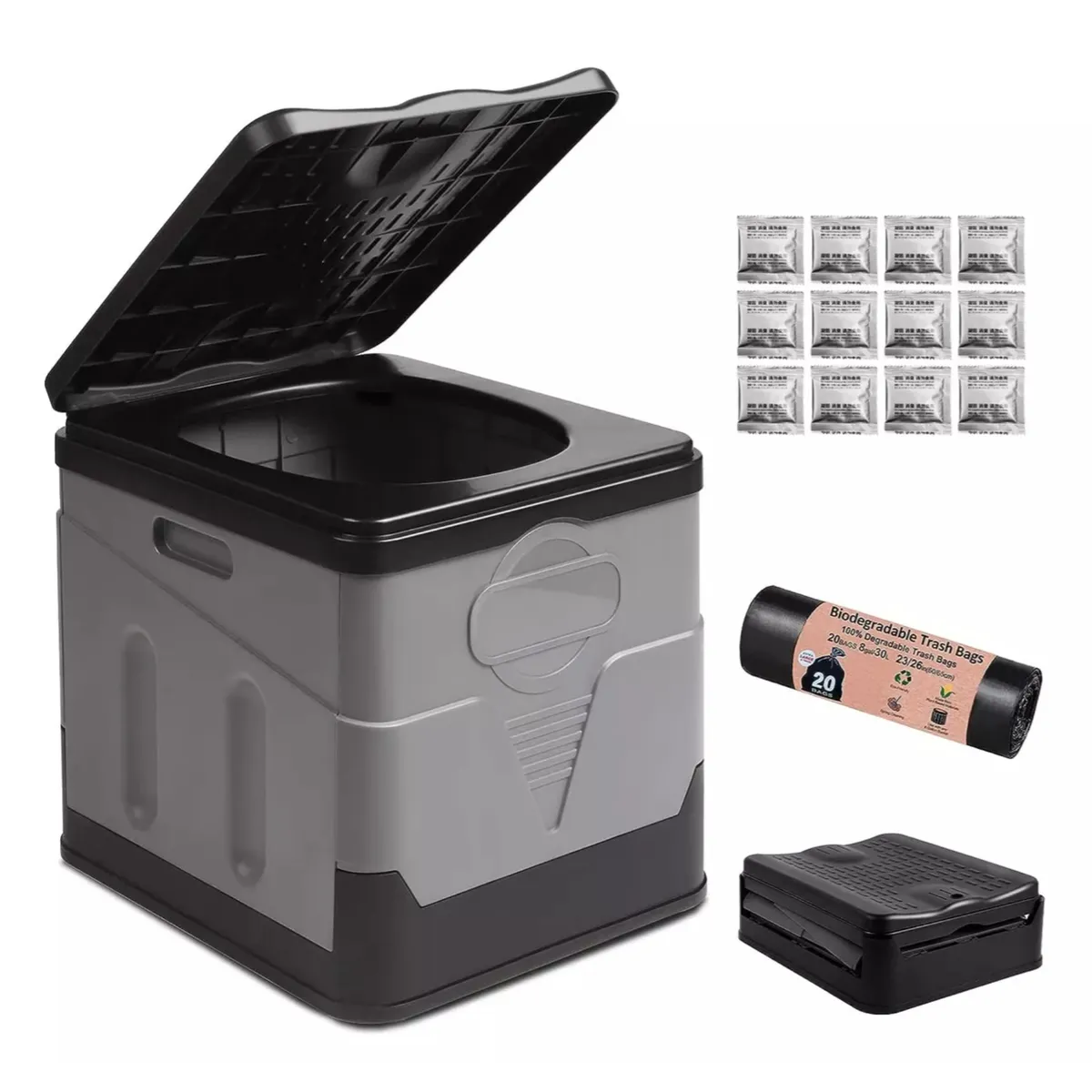KINDA NICE - Asiento Inodoro Plegable Camping Emergencia
