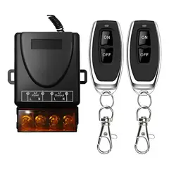 KUANGYE - Módulo Interruptor Relé 220v 30a 433mhz + 2 Control Remotos Negro