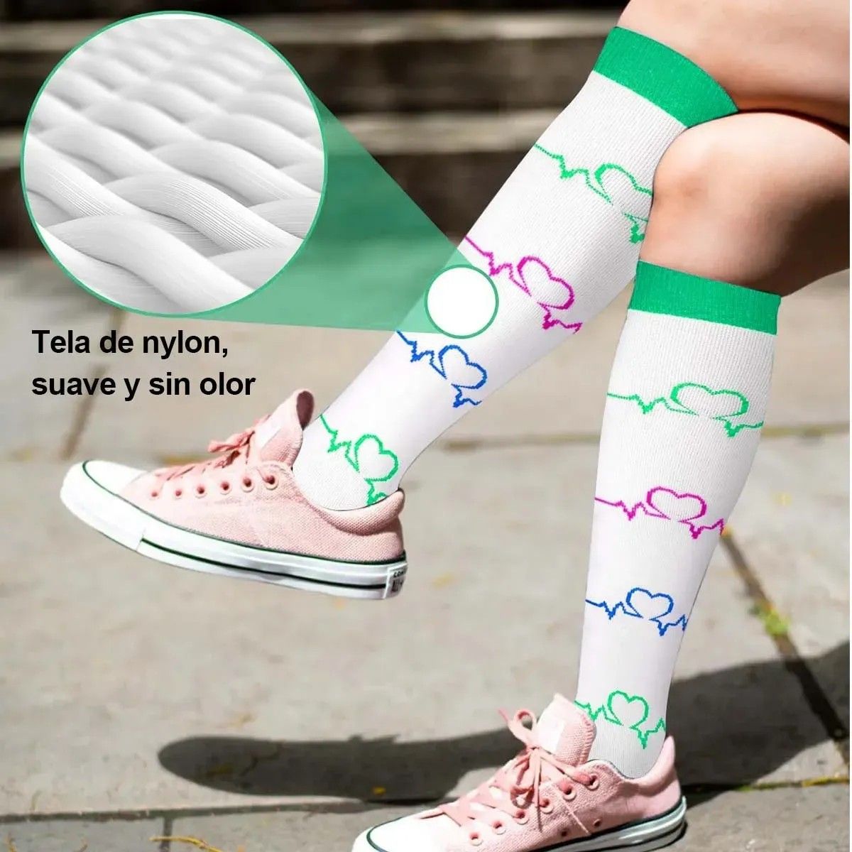KUANGYE - 7 Pares Medias Compresivas Calcetines Fibra De Cobre Varices