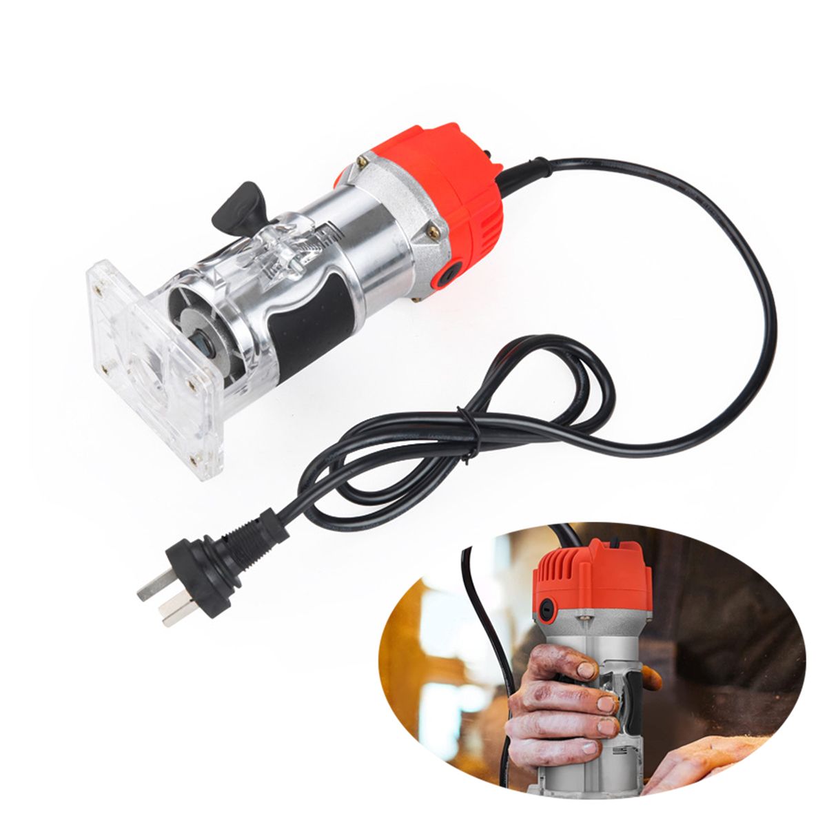 GENERICO - Recortadora Manual de madera con Brocas 800W 33000 RPM