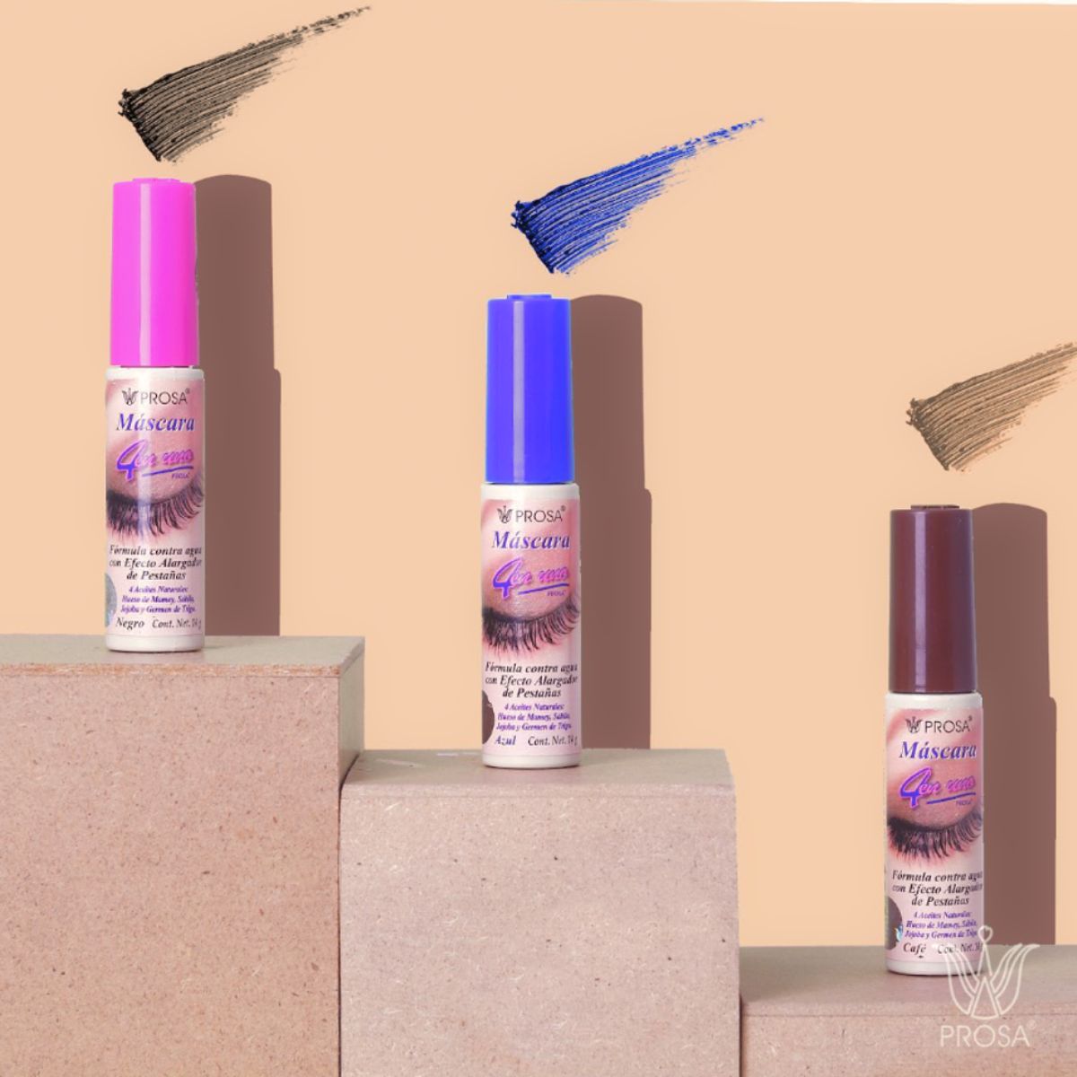 PROSA NATURAL - Pack Rimel Negro + Cafe + Azul WaterProof Prosa