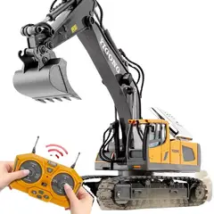 TATEE - Juguetes excavador 11 canales Con control remoto amarillo