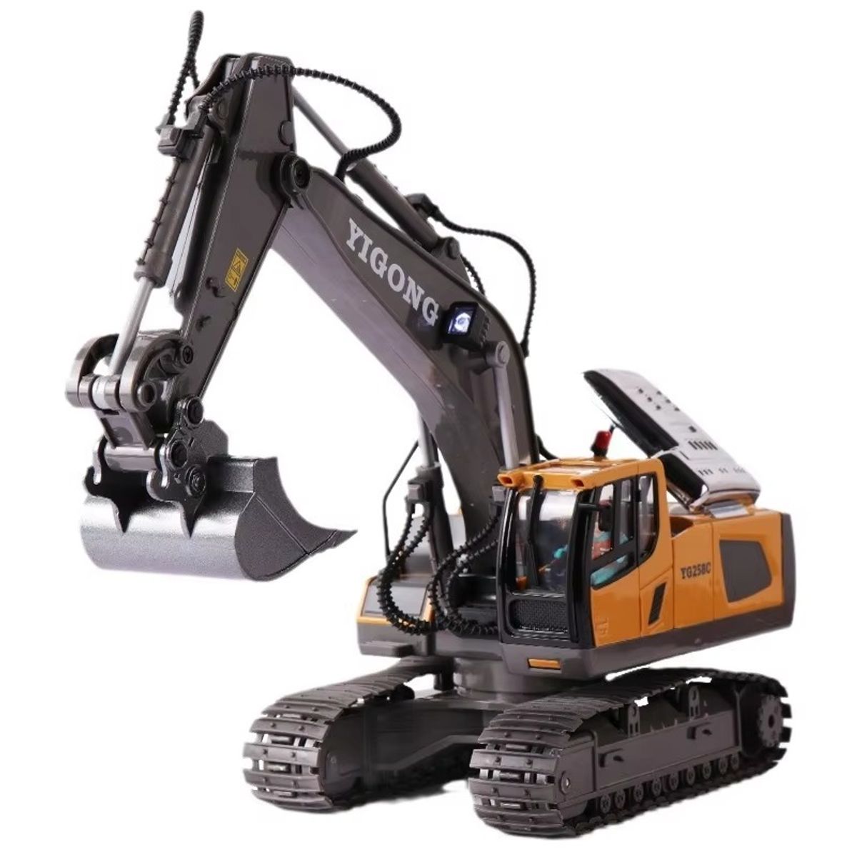 TATEE - Juguetes excavador 11 canales Con control remoto amarillo