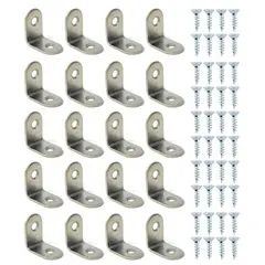 KUANGYE - Pack 20 Escuadra Silla 25x25mm Acero Inoxidable + Tornillos