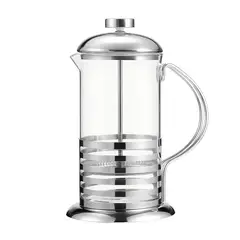 GENERICO - Cafetera Francesa Vidrio Térmico con Filtro Franjas - 600ml CaféTé