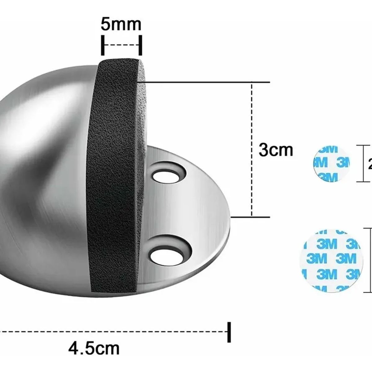 DEKANO - Tope De Puerta Niquel Media Luna 12un