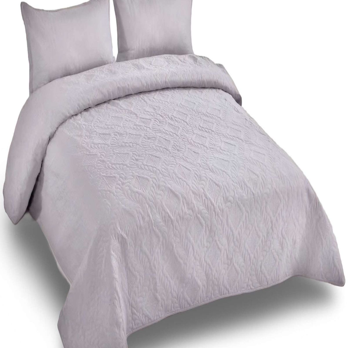 GENERICO - COLCHA ELEGANTE  QUILT VERANO KING - SUPER KING 250 CM X 270 CM GRIS