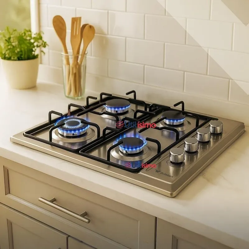 LINE - Cocina Encimera A Gas Licuado 4 Platos Acero Inoxidable Premium