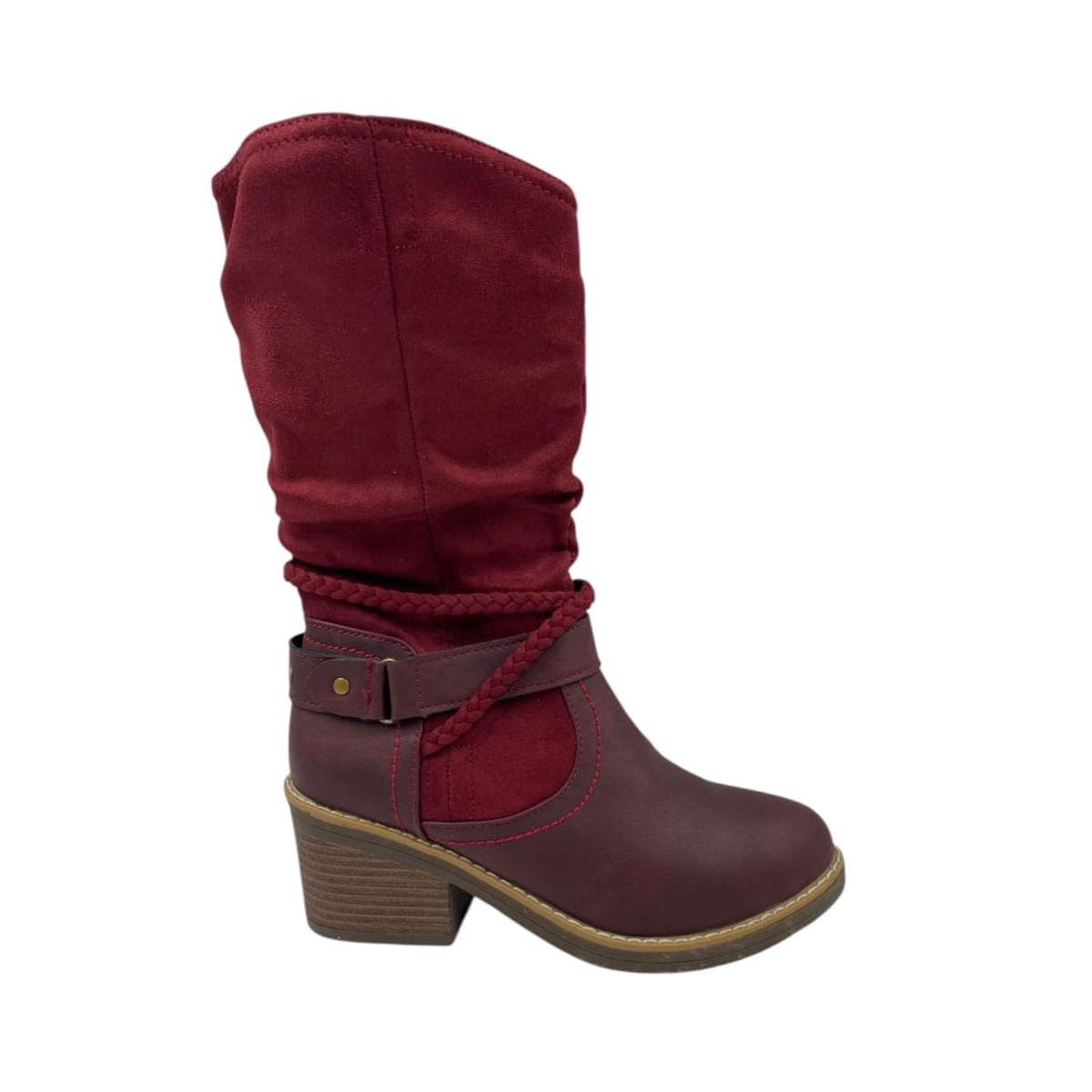 HERIEL - Bota Burdeos Taco Mujer