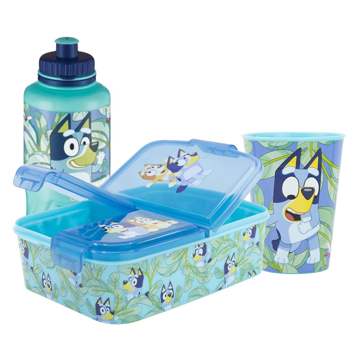 BLUEY - Set Botella + Vaso + Porta Sandwich Bluey
