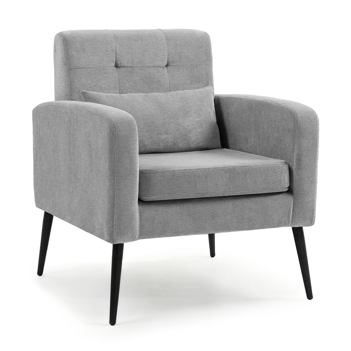 ELEMENT DESIGN - Poltrona Sitial Oslo Chenille Gris Sillón Retro Moderno Living Dormitorio