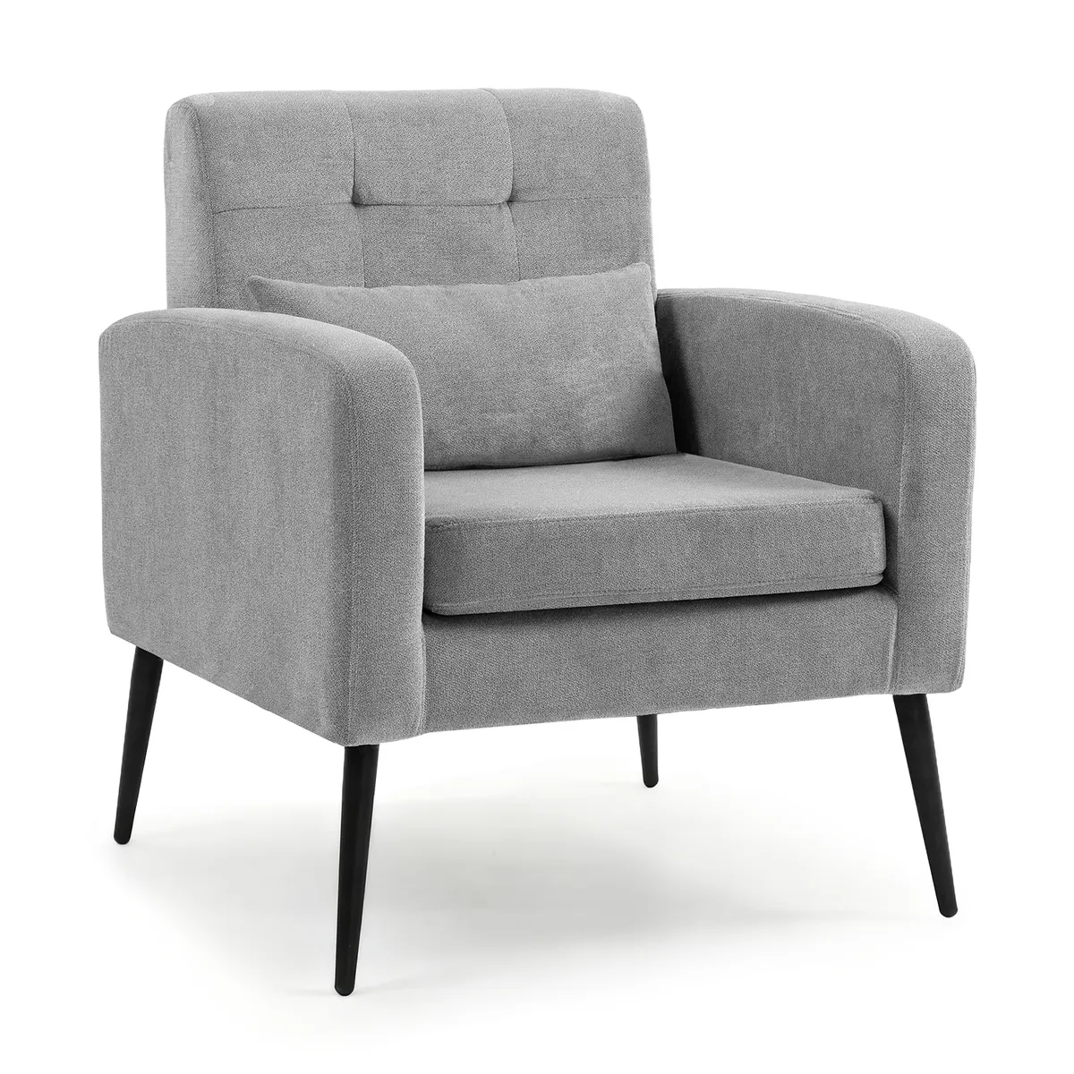 ELEMENT DESIGN - Poltrona Sitial Oslo Chenille Gris Sillón Retro Moderno Living Dormitorio