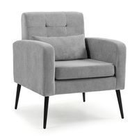 Poltrona Sitial Oslo Chenille Gris Sillón Retro Moderno Living Dormitorio