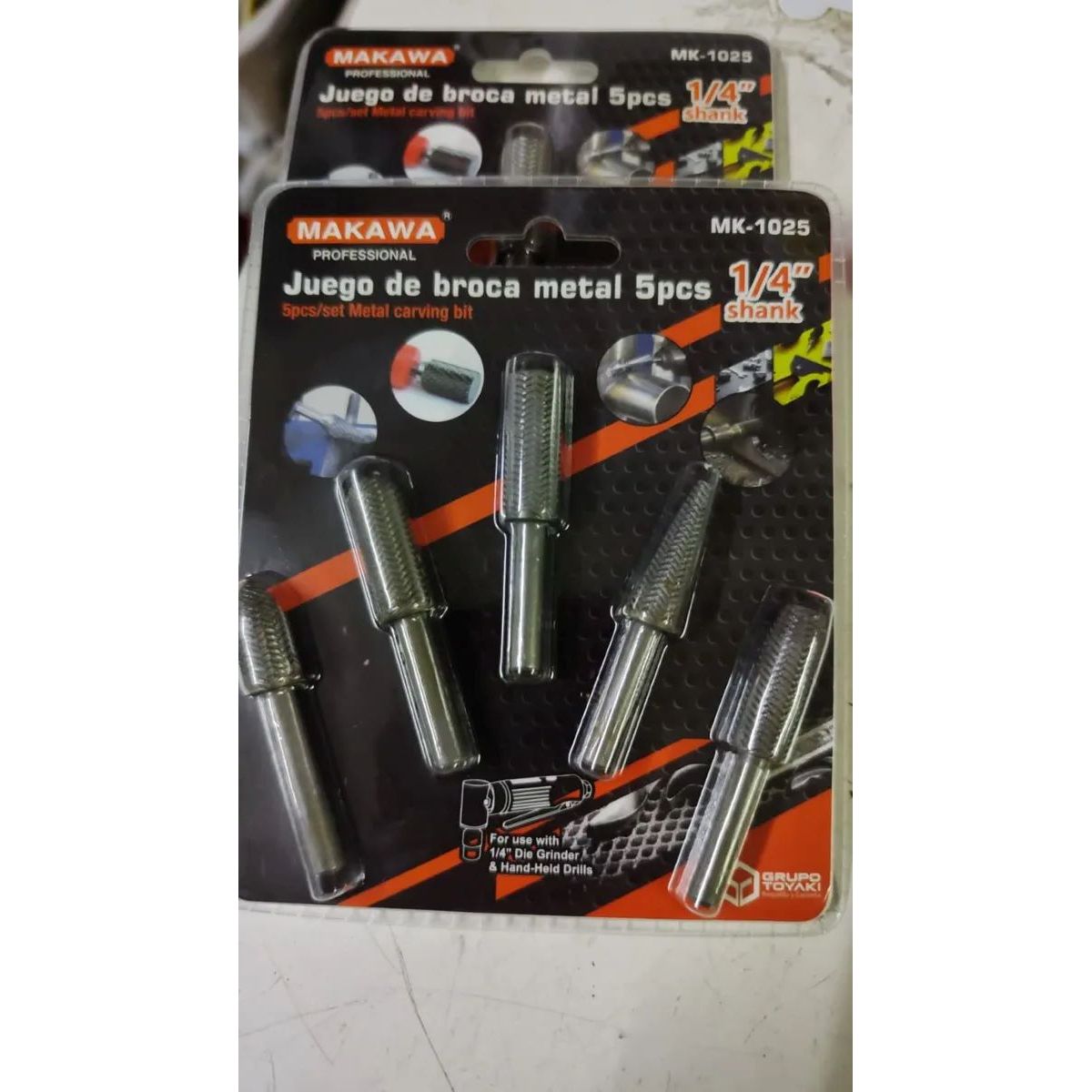 METALFER - Set Juego 5 Brocas Escofina Para Metal 1/4 Max 20.000 Rpm