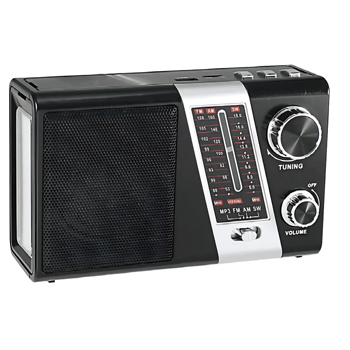 TECNOLAB - Radio Solar Recargable AMFMSW con USB y Linterna - SC