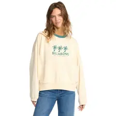 BILLABONG - Polerón Mujer Triple palms crew Blanco