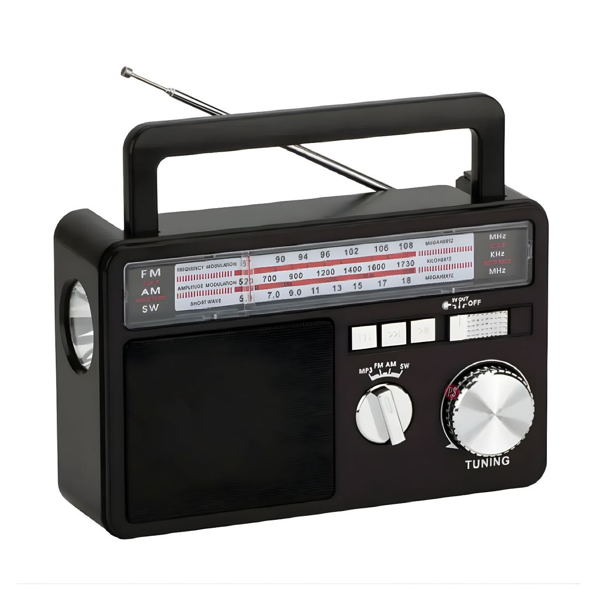 TECNOLAB - Radio AMFMSW Con Panel Solar USB Y Linterna LED - PS