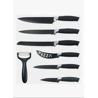 Set Cuchillos 7 Pieza Juegos Cuchillos Cuchillo Asado Cocina Negro