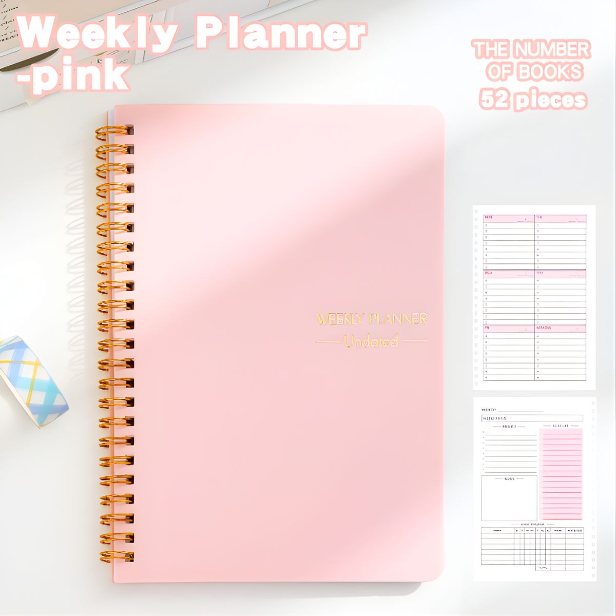 GENERICO - Planificador Semanal Kawaii Rosa