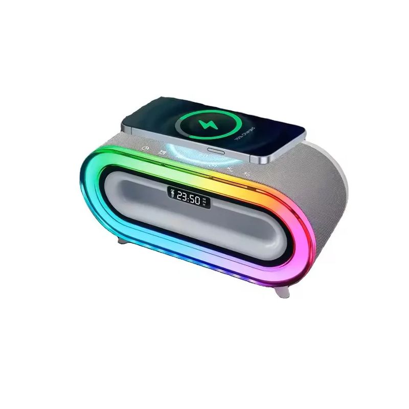 GENERICO - Parlante Portátil Luces Rgb 15w + Cargador Inalámbrico S306