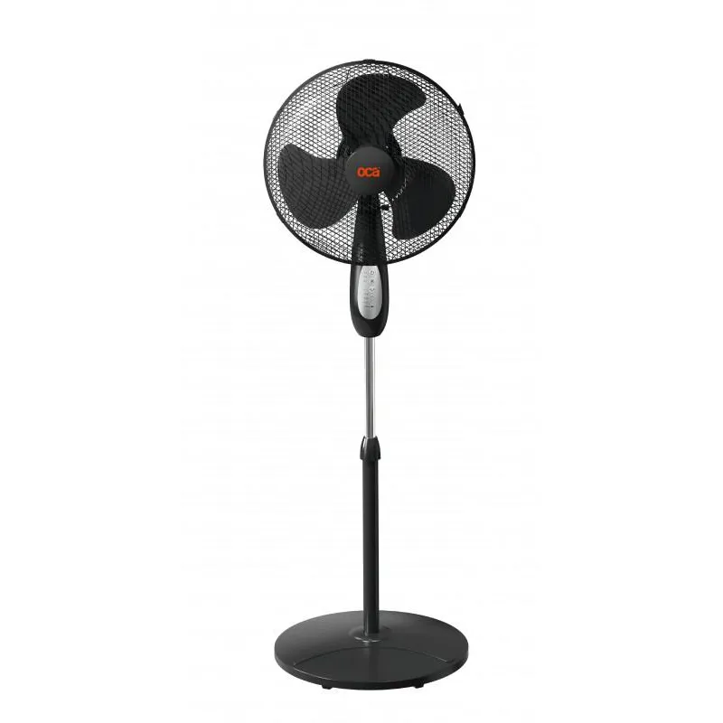 GENERICO - Ventilador Oca Pedestal 16 Negro Con control Remoto