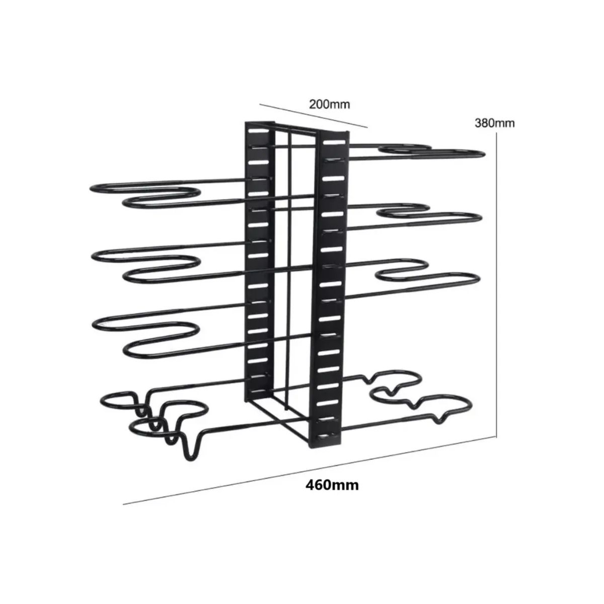 GENERICO - Organizador Ajustable 8 Niveles Para Ollas Sartenes Y Tapas Negro